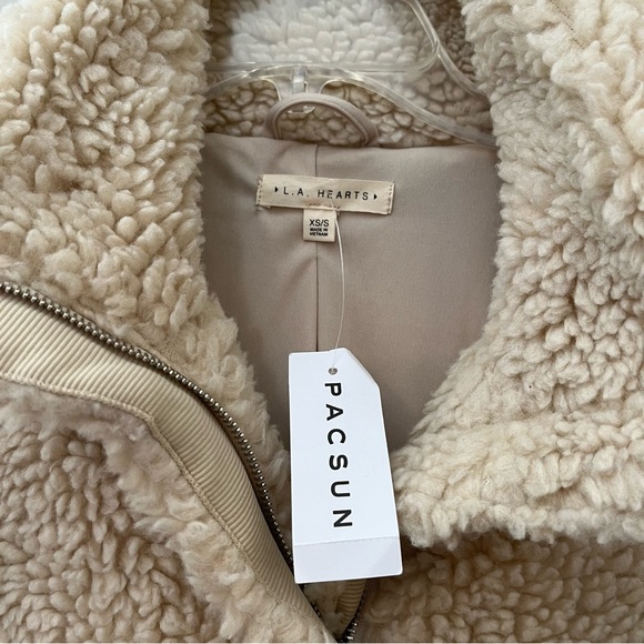 LA HEARTS by PAC SUN Sherpa Jacket NWT Size XS/S - Picture 4 of 8